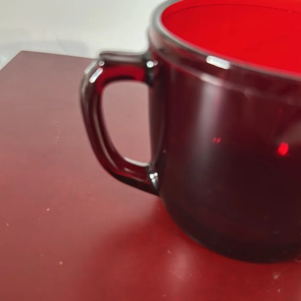 Vtg Royal Ruby Red Glass Creamer & Open Sugar Bowl Set Anchor Hocking 1960’s